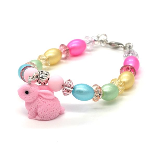 Bracelet with Spring time and Easter theme with Rabbit. - Picture 2 of 4